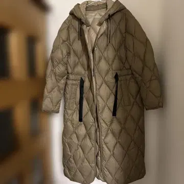 빅 사이즈 A라인 ZARA 후드 부착 퀼팅 다운 자켓 XL