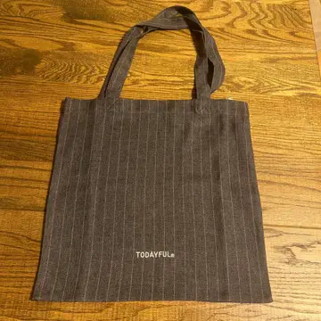 TODAYFUL 스트라이프 토트백 다크 그레이