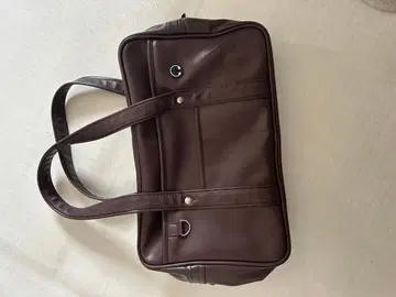 브라운 합성 피혁 토트백