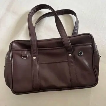 브라운 합성 피혁 토트백