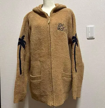 [로컬 모션] 베이지 후드 부착 플리스 자켓 사이즈 LL 남녀 공용