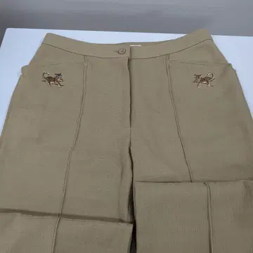 자수 장식 베이지 캐주얼 팬츠 사이즈 9