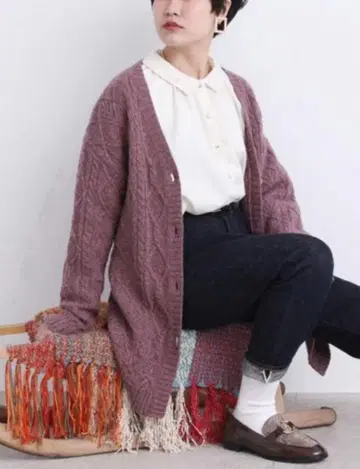 새상품급 [ l'atelier du savon ] 케이블 니트 가디건