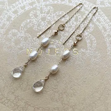 노제스 k10 아메리칸 귀걸이 귀걸이 참 2way 펄 체인