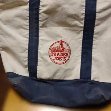 트레이더 조스 토트백 화이트 네이비