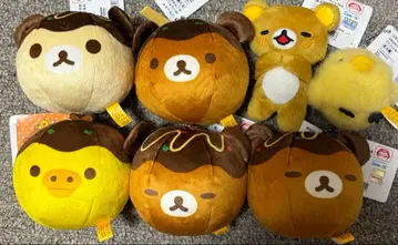 리락쿠마 볼체인 달린 타코야키 봉제 인형 마스코트 묶음 판매 7개