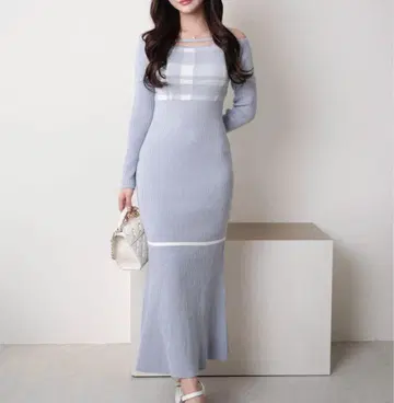 27 새상품 립 서비스 정가 11990엔 체크 자카드 머메이드 원피스