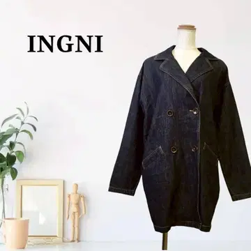 zG414 [ M ] INGNI 오버 사이즈 더블 브레스트 데님 자켓