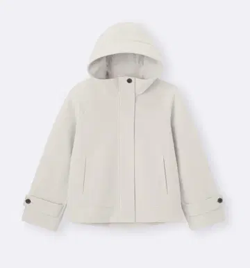 코지 멜톤 숏 후디 코트 내추럴