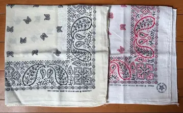 VINTAGE BANDANNA USA 화이트 트리콜로르 2개 세트