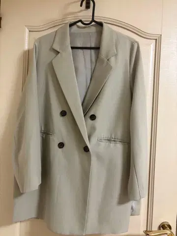 titivate 라이트 그레이 더블 브레스트 테일러드 자켓