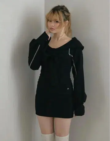 andmary Manon ribbon mini dress