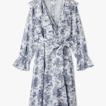 SANDI HOME 프릴 가운 원피스 투왈 드 주이 웜 새틴