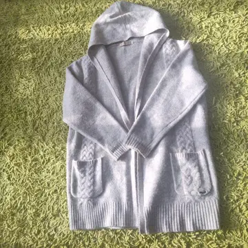 CROCODILE 후드 부착 롱 가디건 M~L