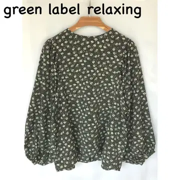 green label relaxing 꽃무늬 긴팔 블라우스