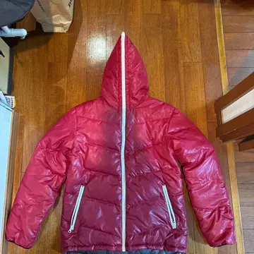 archive swag 리버서블 다운 자켓 빨간색 x 체크 풀 집업