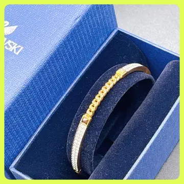 컨디션 최상 스와로브스키 SWAROVSKI 골드 크리스탈 뱅글