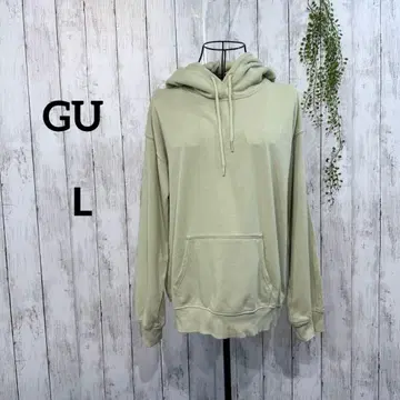 지유 후드티 L 후드 넉넉한 오버 사이즈 라이트 그린