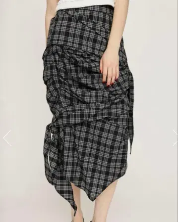 SLY TUCKED TIE SK 롱 스커트 체크