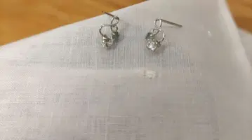 K14 화이트 골드 귀걸이 캐치 없음