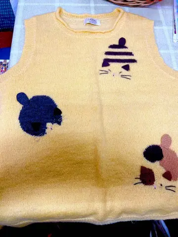 귀여운 고양이 니트 조끼