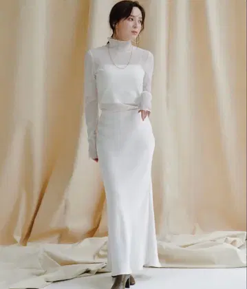 anuans 새틴 내로우 스커트