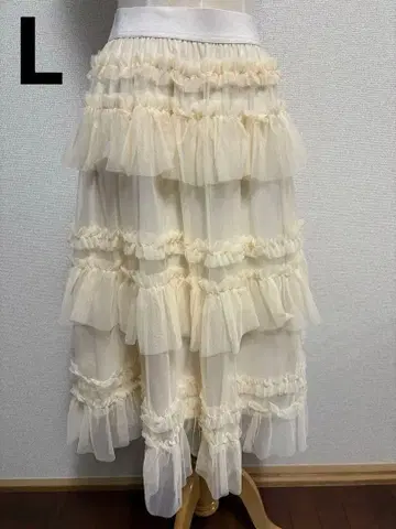 [미사용] [시마무라] 호시나 사쿠라코 프릴 티어드 샤샤 스커트 (크림)