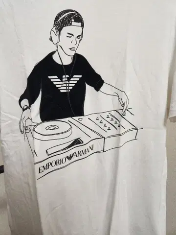 EMPORIO ARMANI DJ 디자인 T셔츠 화이트