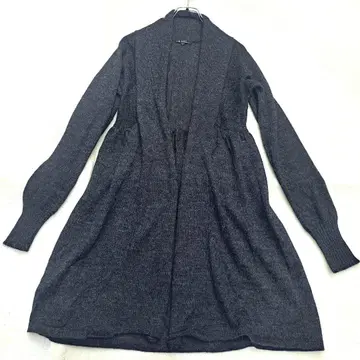 새상품급 23구 알파카 100% 롱 가디건 다크 그레이 38