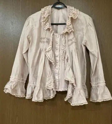 카네코 이사오 면 로운 앙상블 블라우스와 오버 블라우스 핑크하우스