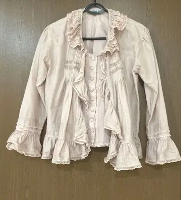 카네코 이사오 면 로운 앙상블 블라우스와 오버 블라우스 핑크하우스