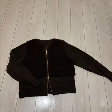 다크 브라운 더블 지퍼 스웨터 레스피기 사이즈 38