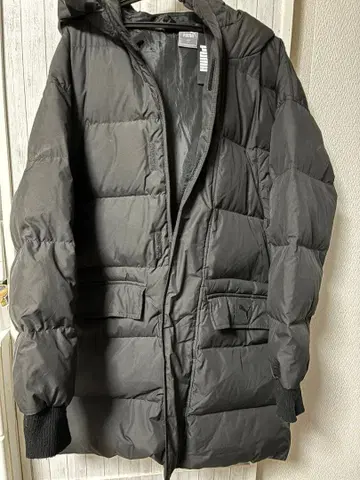 PUMA 블랙 롱 다운 자켓 M 사이즈