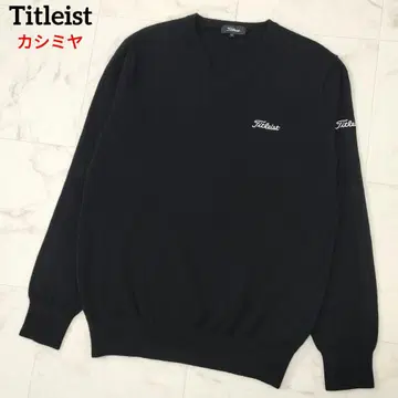 타이틀리스트 골프 캐시미어 100% 니트 스웨터 V넥 블랙 LL