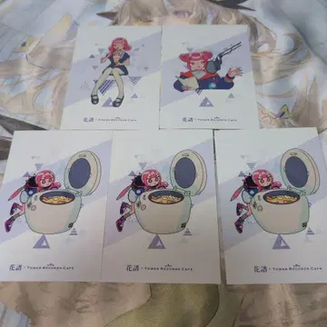 타워 레코드 카페 카후 꽃 엽서 5장