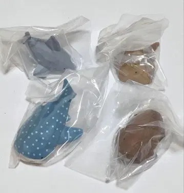 카와사키 세이지의 나무 조각 동물 마스코트 피규어 3종 4종