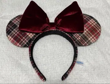 미사용 새상품 디즈니 머리띠 체크 무늬