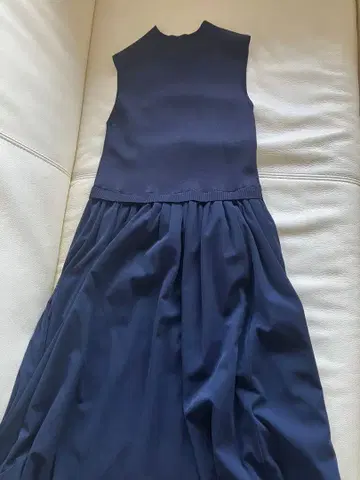 M-PREMIER 네이비 니트 x 쉬폰 원피스 컨디션 최상 34