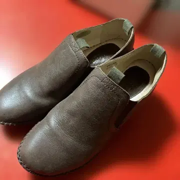 KISCO 브라운 가죽 슬립온 38