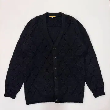 COSEI 어반 리서치 다이아 무늬 니트 가디건 일본제 블랙 사이즈 3