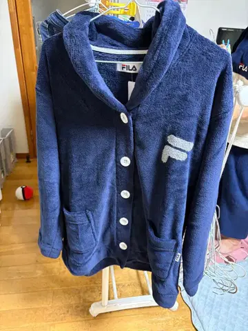 FILA 플리스 자켓 LL 네이비 복슬복슬 룸웨어 파자마