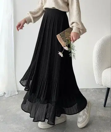 classicalelf 플리츠 시어 캉캉 스커트