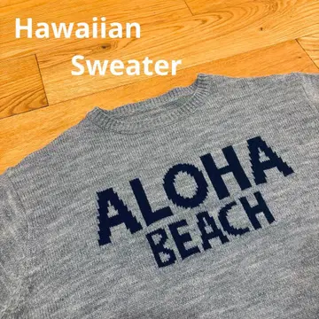 하와이안 스웨터 사이즈 L 그레이