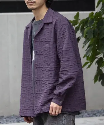 [ GLOSTER ] 푸케 자카드 오픈 카라 셔츠