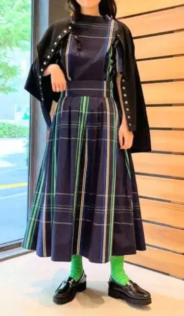 BEAMSBOY 빅 타탄 체크 롱 스커트