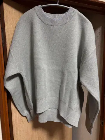 AZUL by moussy 그레이 긴팔 라메 니트