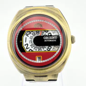 레어 오리엔트 메카데지 점핑 아워 레드 남성용 자동 와인딩 손목시계