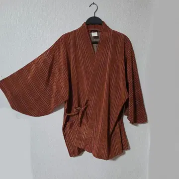 사무에 상의 일본제 갓파오키 기모노 가디건  줄무늬 직조 무늬 겉옷