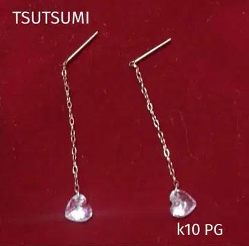 츠츠미 하트큐빅 체인 귀걸이