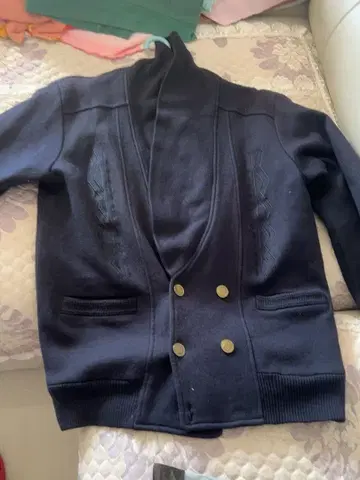 네이비 더블 브레스트 자켓